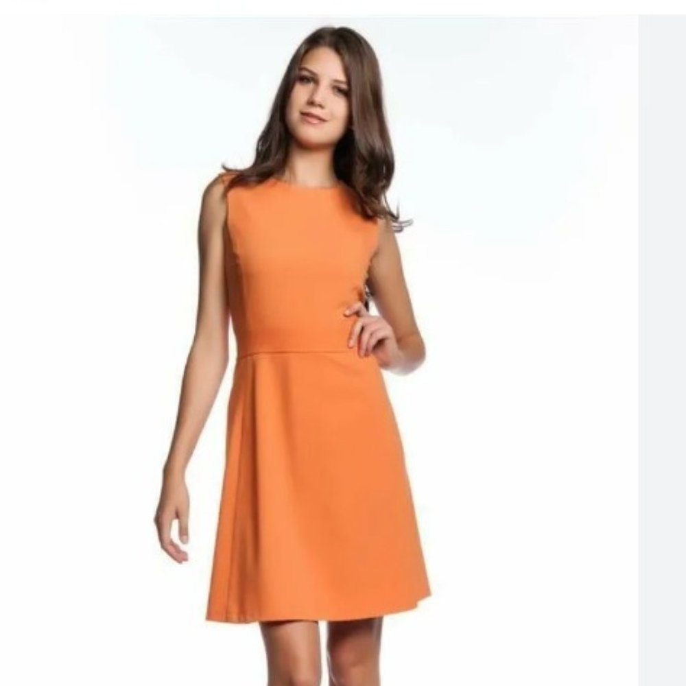 BCBG MAXAZRIA Chambrey Sheath Dress Sunrise Orange Sleeveless